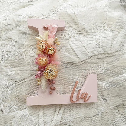 Dusty Rosé Flowerletters - Wood Kids World