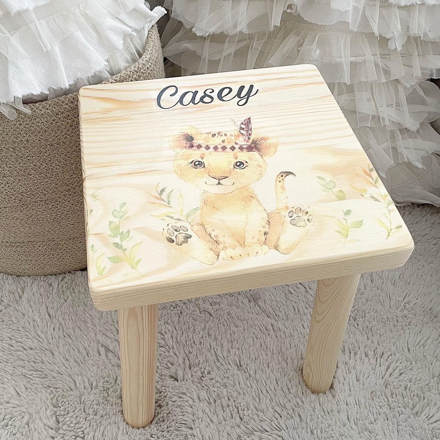 Hocker Baby Löwe - Wood Kids World