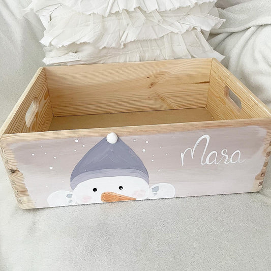 Schneemann Adventskiste lila - Wood Kids World