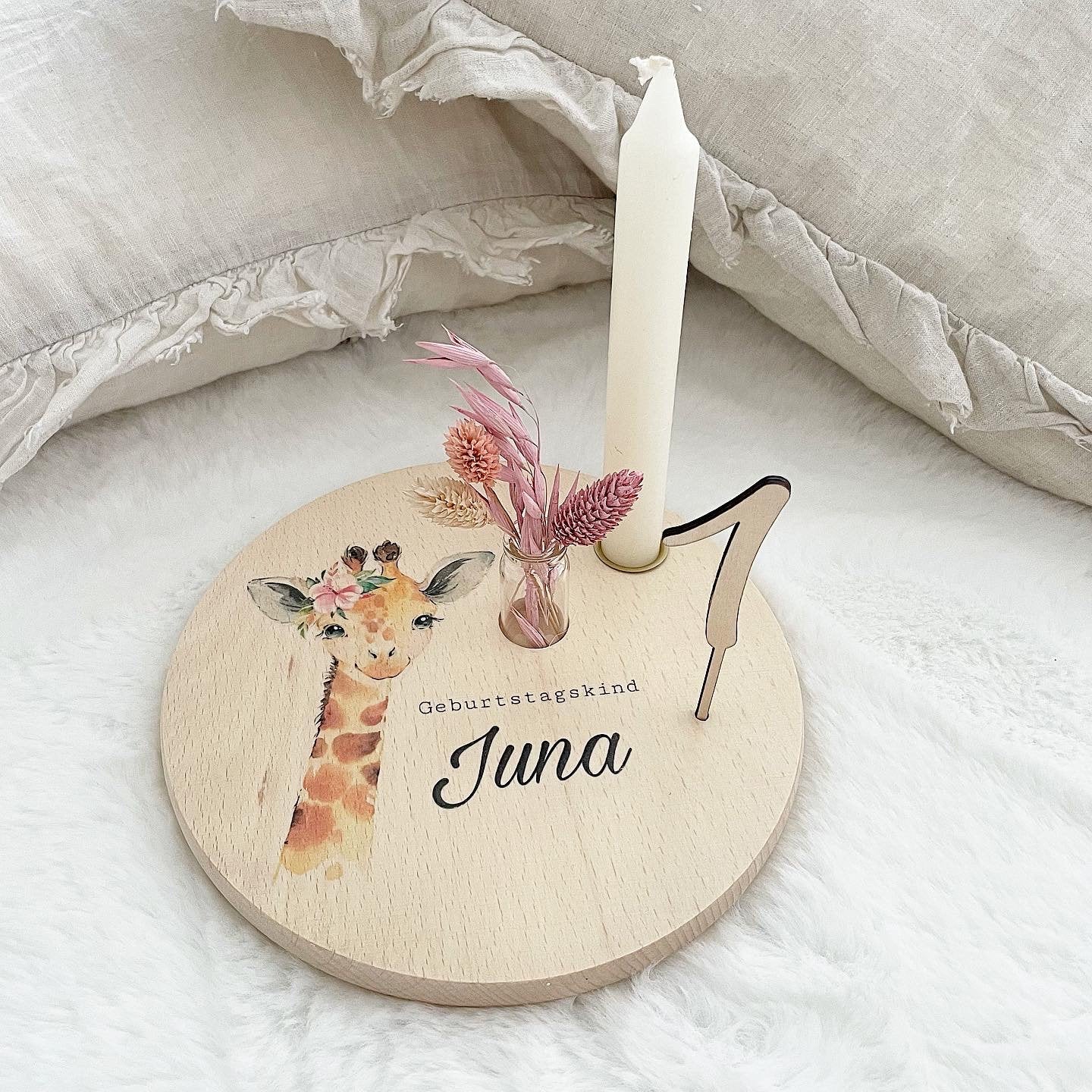 Geburtstagstablett - Giraffe - Wood Kids World