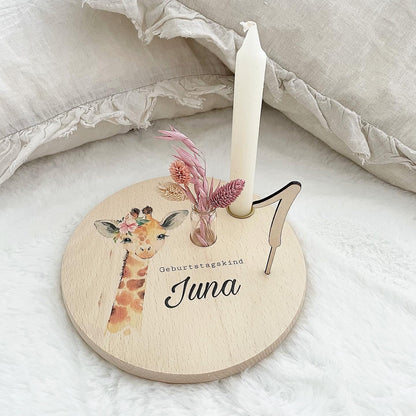 Geburtstagstablett - Giraffe - Wood Kids World