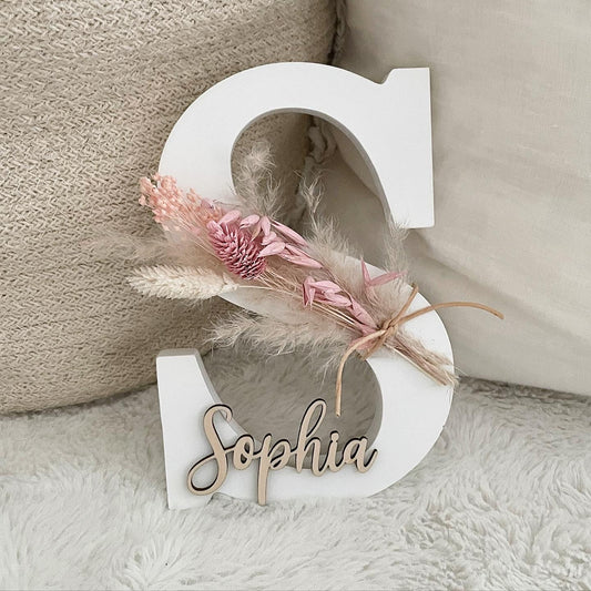 Pink Flowerletters - Wood Kids World