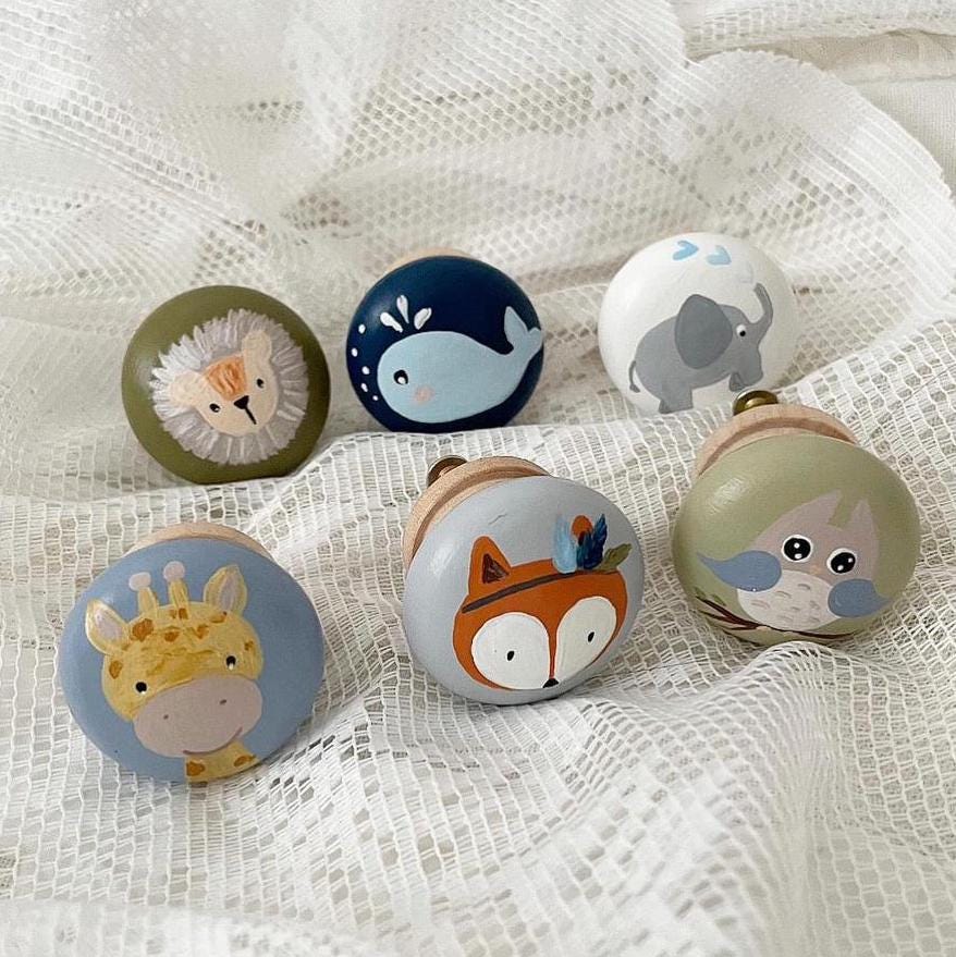 Deko Knöpfe Boho Bär, Reh, Löwe - Wood Kids World