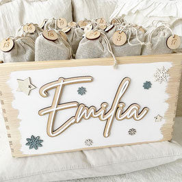 Adventskiste Sterne Holz