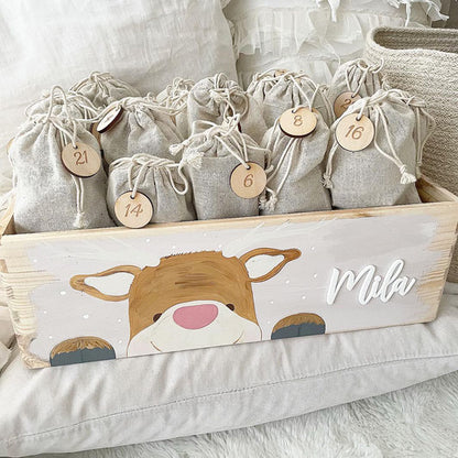 Coffret de l'Avent Petit Élan - rose