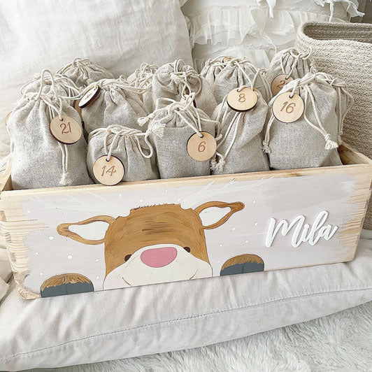 Coffret de l'Avent Petit Élan - rose