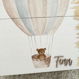 Boîte empilable grande montgolfière aquarelle 3 pièces