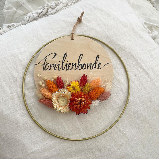 Couronne de porte Fleurs séchées d'automne