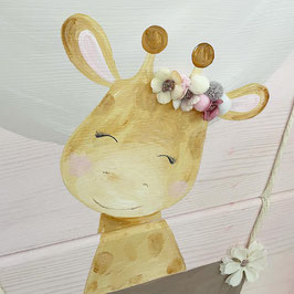 Stapelkiste Groß 3er auf Rollen 3D Giraffe mit Ballon