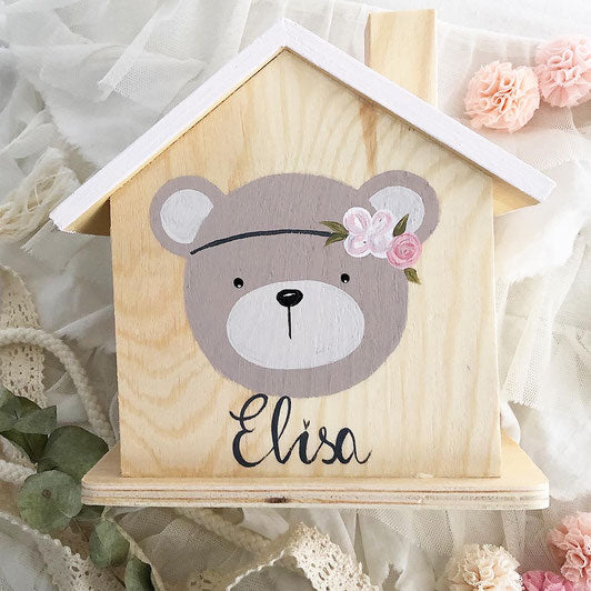 Tirelire Boho fleur ours