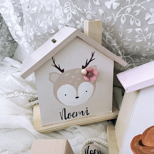 Tirelire cerf fleur 3D