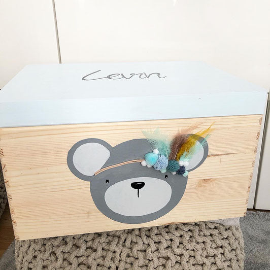 Boîte de pompons Boho Bear colorés