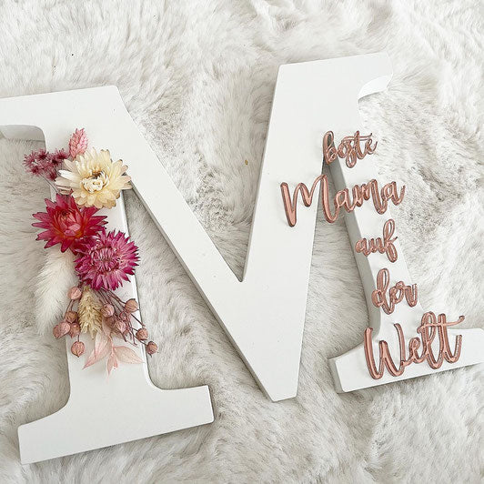 Lettres florales de maman